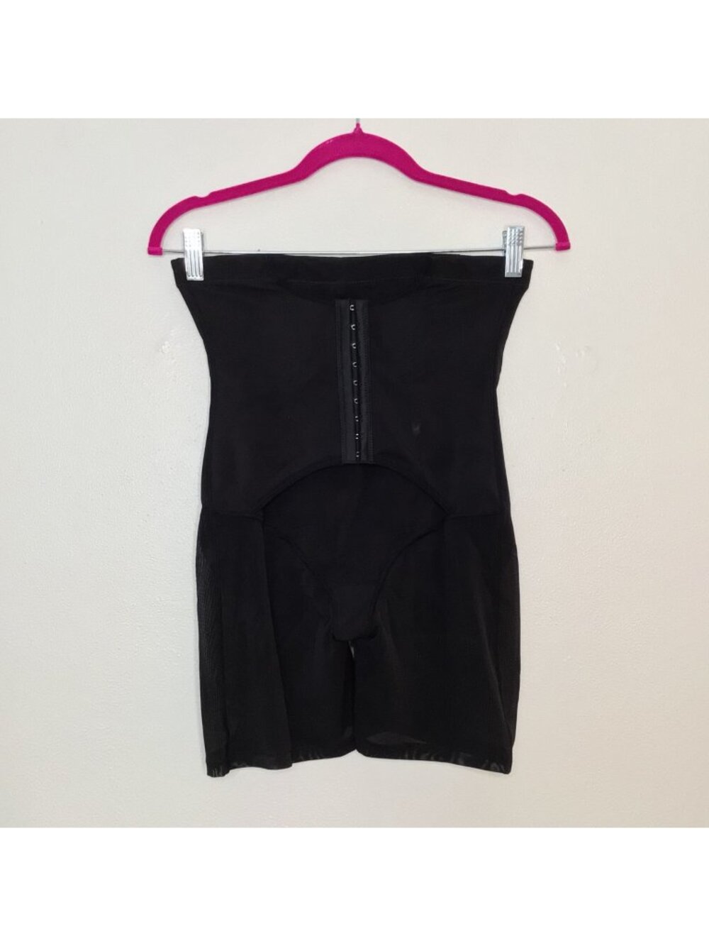 High-Waisted Black Faja Shapewear Shorts With Hook Closure & Mesh Panels XL